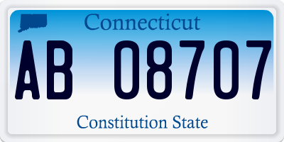 CT license plate AB08707