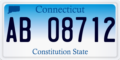 CT license plate AB08712