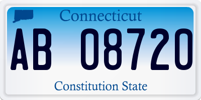 CT license plate AB08720