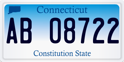 CT license plate AB08722