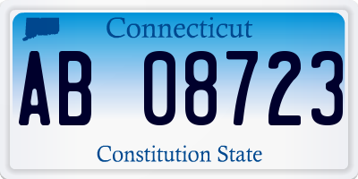 CT license plate AB08723