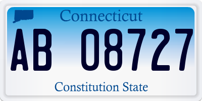 CT license plate AB08727