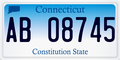 CT license plate AB08745