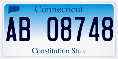 CT license plate AB08748