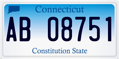 CT license plate AB08751