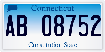CT license plate AB08752