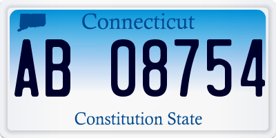 CT license plate AB08754