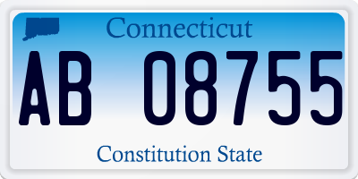 CT license plate AB08755