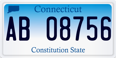 CT license plate AB08756