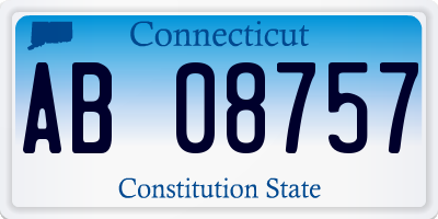 CT license plate AB08757