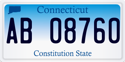 CT license plate AB08760