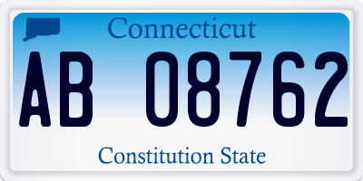CT license plate AB08762