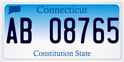 CT license plate AB08765