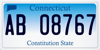CT license plate AB08767