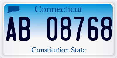 CT license plate AB08768