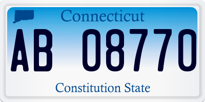 CT license plate AB08770