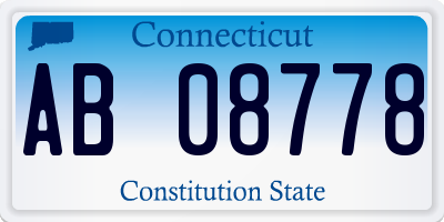 CT license plate AB08778