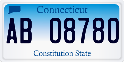 CT license plate AB08780