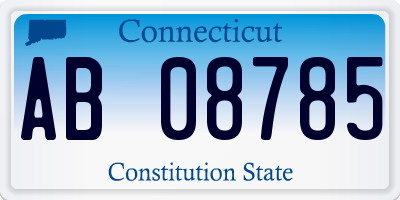 CT license plate AB08785