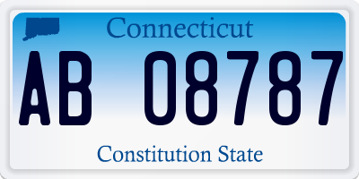 CT license plate AB08787