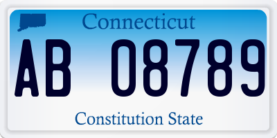 CT license plate AB08789