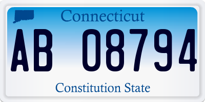 CT license plate AB08794