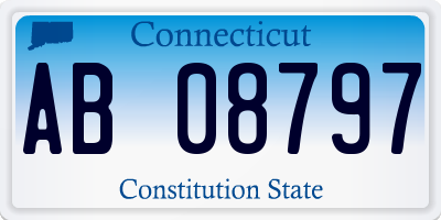 CT license plate AB08797