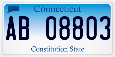 CT license plate AB08803