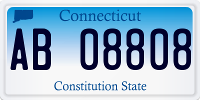 CT license plate AB08808