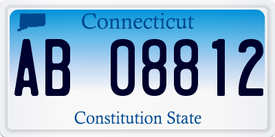 CT license plate AB08812