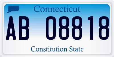 CT license plate AB08818