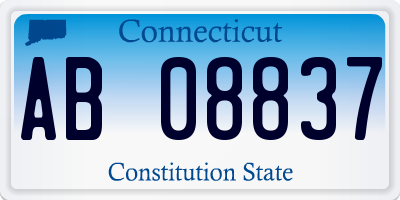 CT license plate AB08837