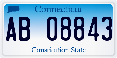 CT license plate AB08843