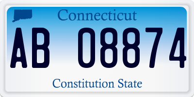 CT license plate AB08874