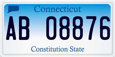 CT license plate AB08876