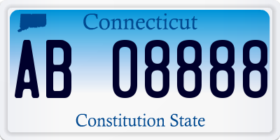 CT license plate AB08888