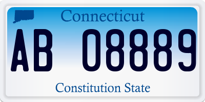 CT license plate AB08889