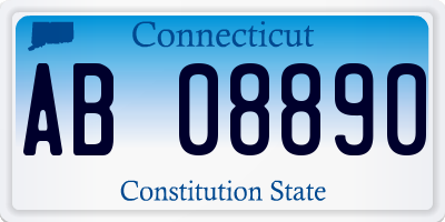 CT license plate AB08890