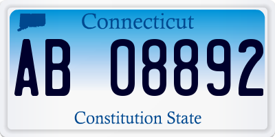 CT license plate AB08892