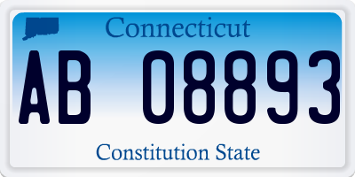 CT license plate AB08893