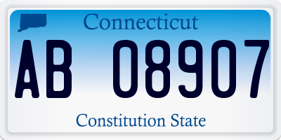 CT license plate AB08907