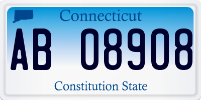 CT license plate AB08908