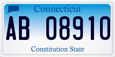 CT license plate AB08910