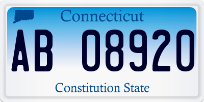 CT license plate AB08920
