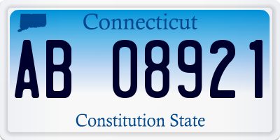CT license plate AB08921