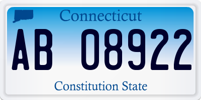 CT license plate AB08922