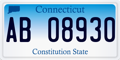 CT license plate AB08930