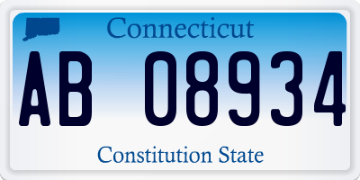 CT license plate AB08934