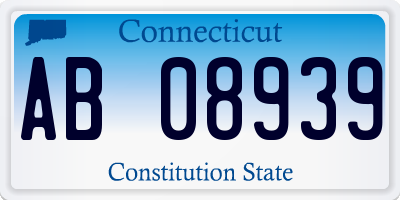 CT license plate AB08939