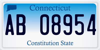 CT license plate AB08954